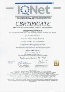 izotec - tamplarie pvc - iso 45001